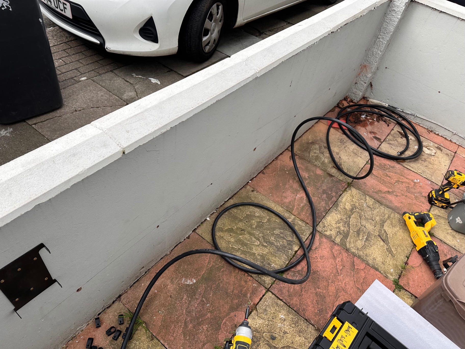 7kW home EV charger installation on a driveway in Enfield, North London — photo 2